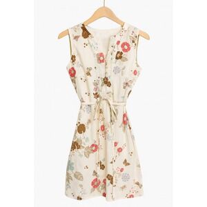 Vintage 90's Scott 100% Cotton Floral Butterfly Button Lace Dress sz M‎ Women's